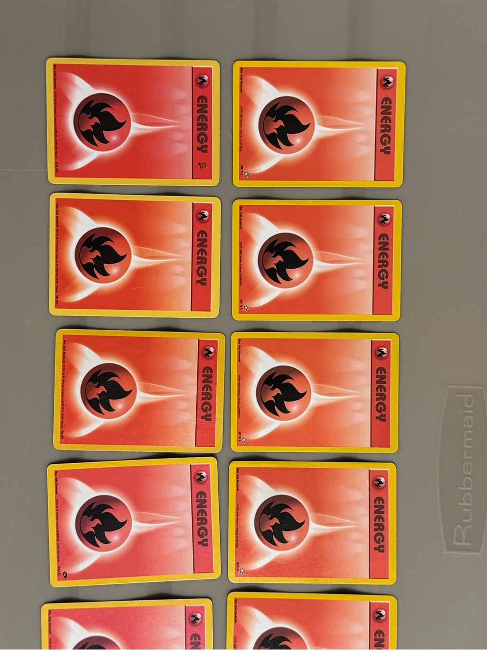Pokemon Fire Energy Cards - Red and Yellow lot of 14 - Picture 2 of 6